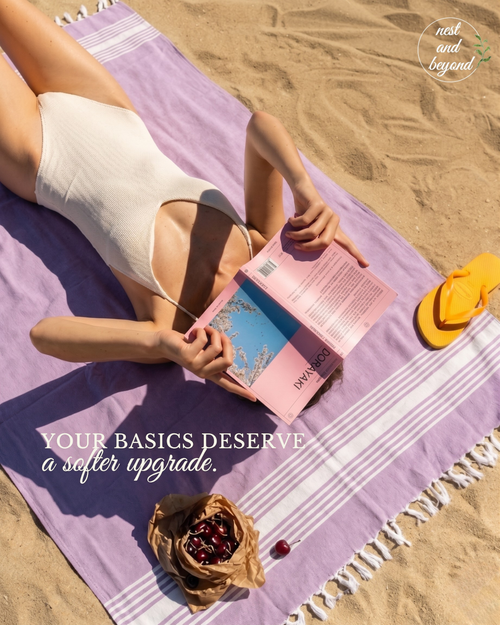 'Lavendar Minimalist' Bamboo towel
