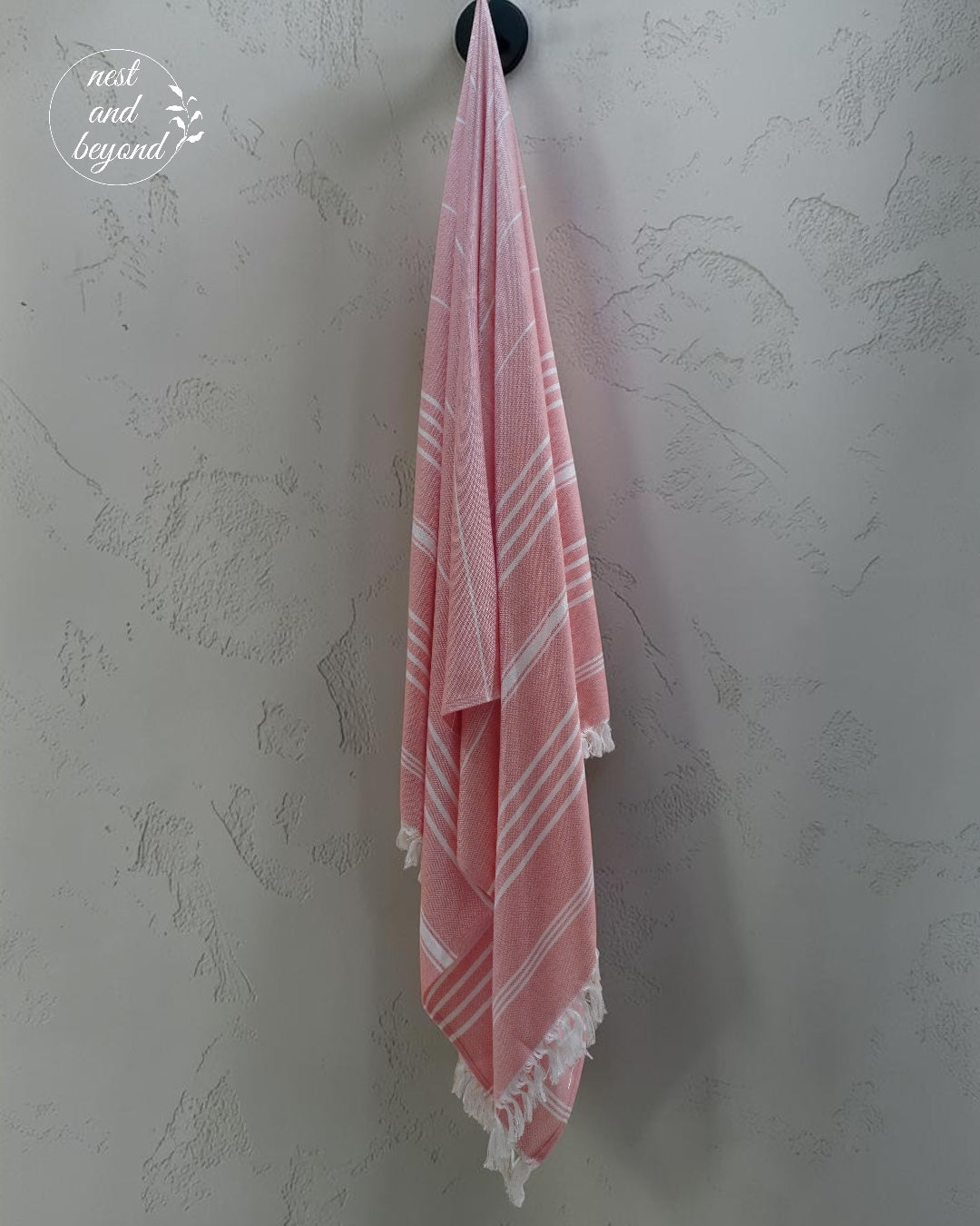 'Salmon Pink Minimalist' Bamboo towel