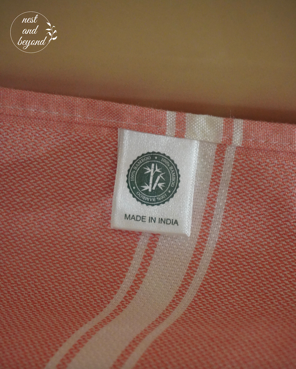 'Salmon Pink Minimalist' Bamboo towel